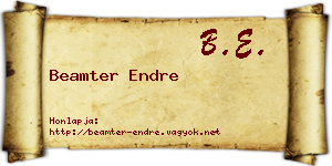 Beamter Endre névjegykártya
